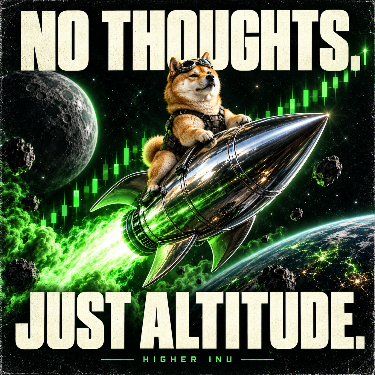 Higher Inu launch poster: no thoughts, just altitude